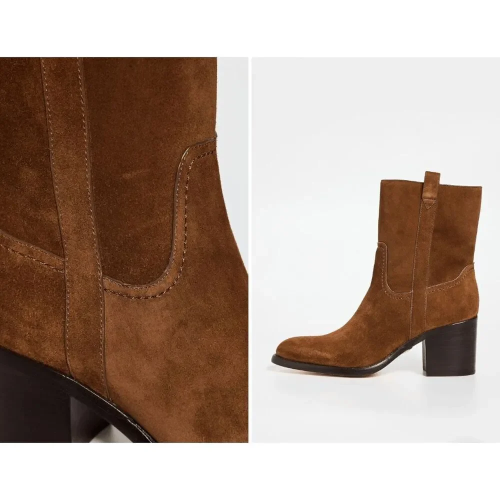 Veronica Beard Carmen Suede Western Booties US 6 $495